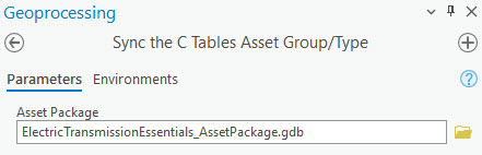 Sync the C Tables Asset Group/Type tool pane