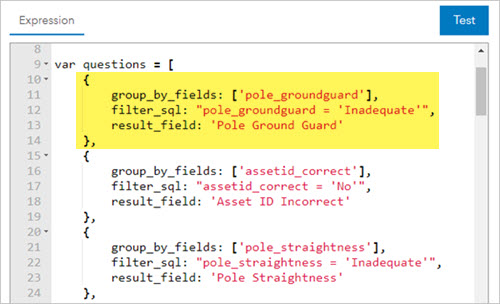 Expression editor in ArcGIS Dashboards