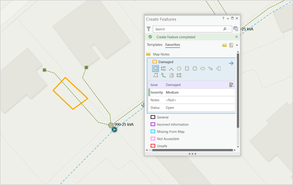 Add a map note in the Electric Distribution Data Manager