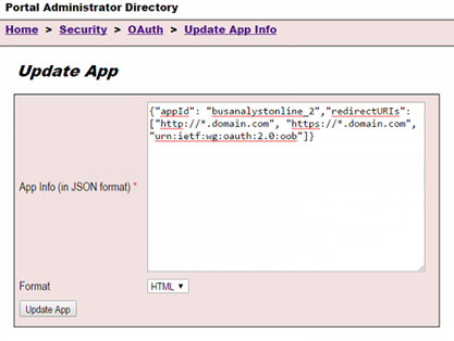 Portal Administrator Directory - Update App