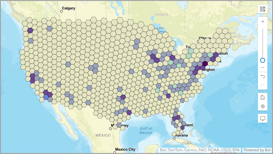 Example using resolution 3 hexagons