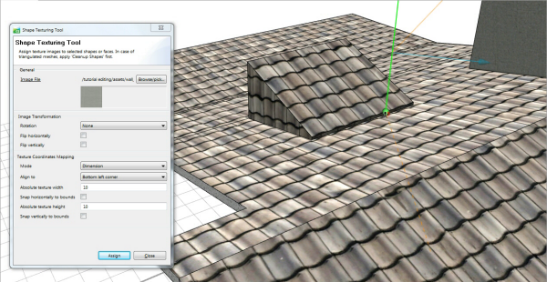 Create a dormer on the roof with the rectangle tool