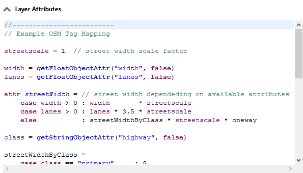 streetWidth parameter dependent on other attributes