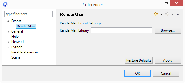 Export preferences
