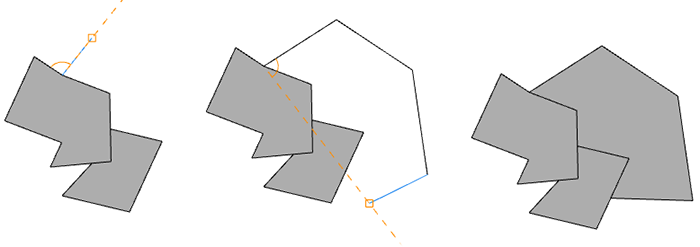 Automatic closing of polygonal shape