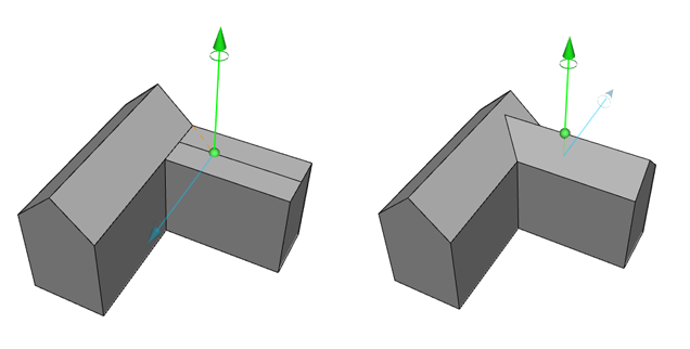 Moving edge with inset edge along roof
