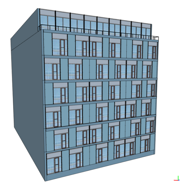 CGA perspective of the generated building