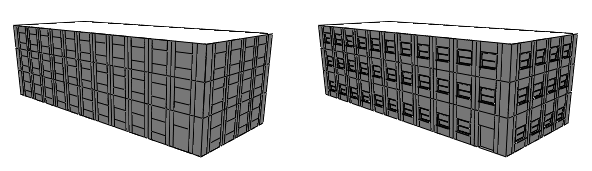 Model with reduced polygons