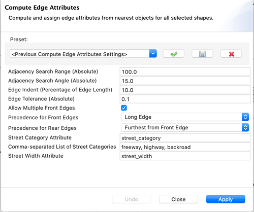 Set the algorithm parameters