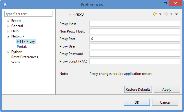 HTTP proxy preferences