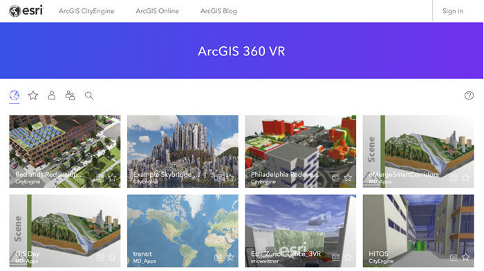 ArcGIS 360 VR gallery