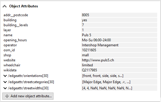 Attributes after computing edge attributes