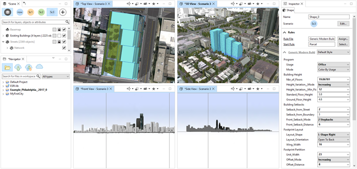 Top, Front, Side & 3D View layout