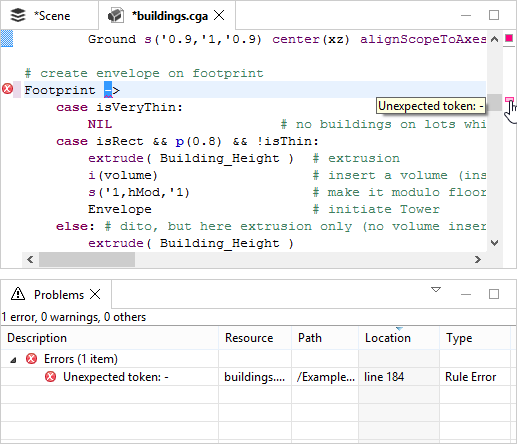 Rule file with syntax error