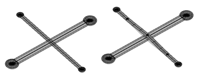 (left) Original streets (right) Applying the Generate Bridges tool adds elevation data