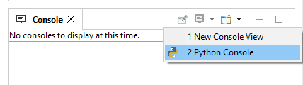 Context menu on the Python console