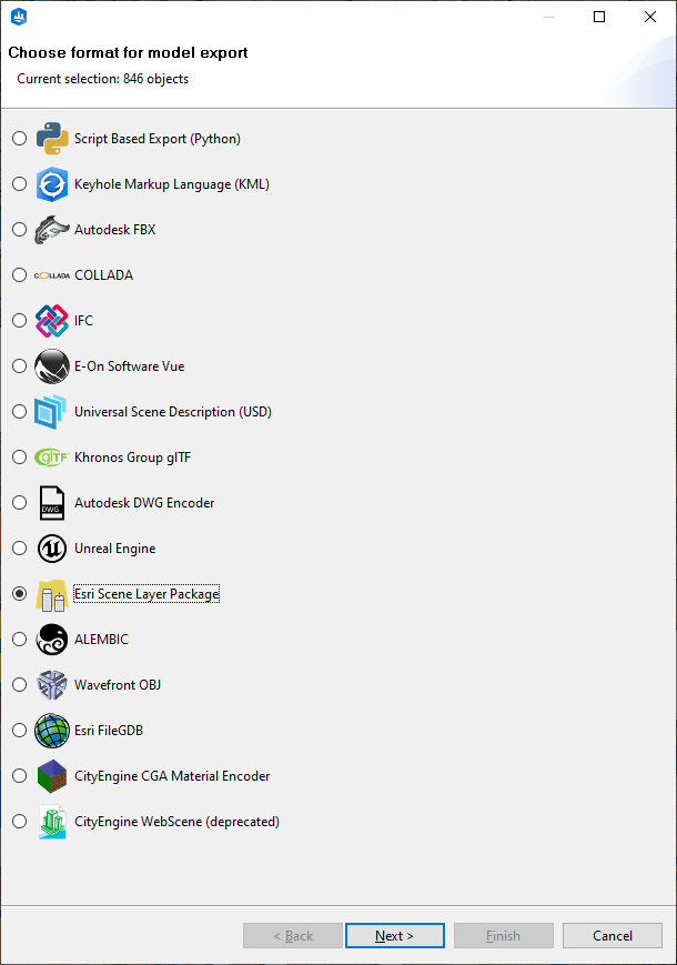 Export formats