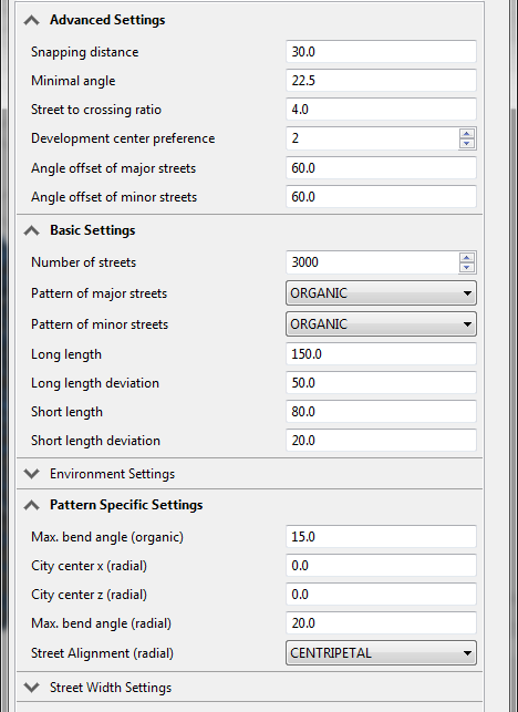 Honeycomb style settings