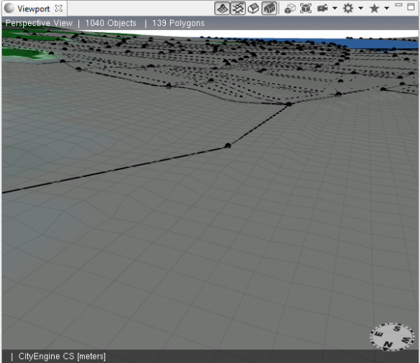 Viewport Perspective View of adapted terrain