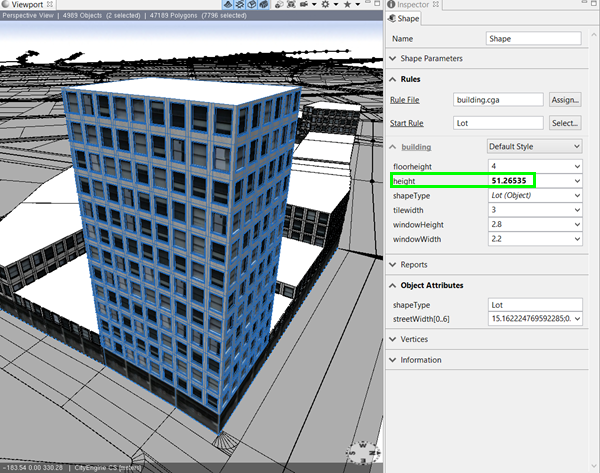 Building with random height value of 51.27