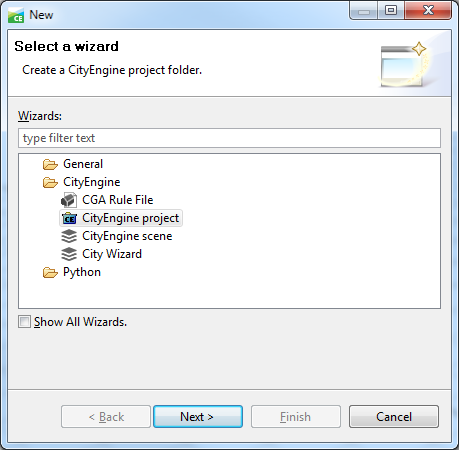 Select a wizard dialog box