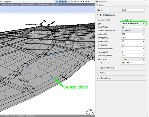 Inspector Block Parameters dialog box