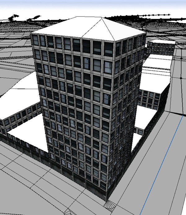 Building with random height value of 51.27 with roofHip roof