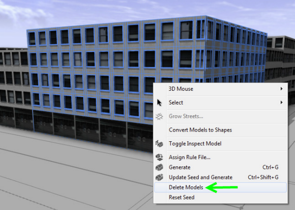 Delete Models command in the context menu