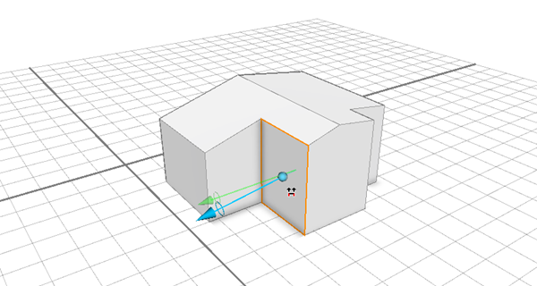 blue arrow drags along existing edges without creating a new polygon