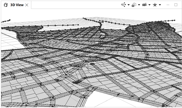 Viewport shows street and lot shapes