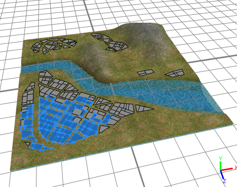 Landuse types defined by Map layer