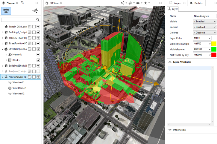 Two Viewsheds overlapping with a View Dome