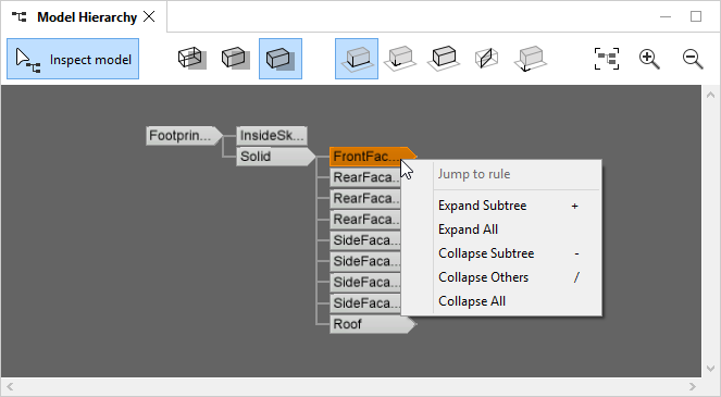 expand and collapse model hierarchy