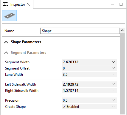 Street Parameters