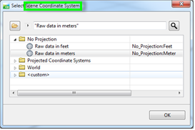 Select Scene Coordinate System dialog box