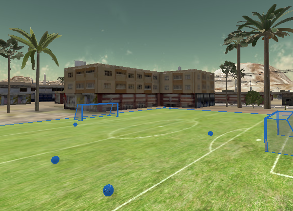 Imported soccer field terrain