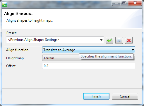 Align Shapes dialog box