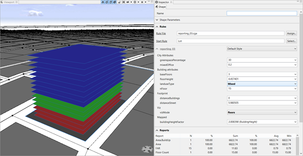 Mixed land-use type, with 20% office floors, mixedOffice = 0.2