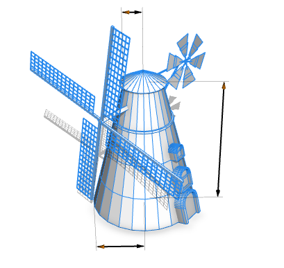 Windmill with radius handles