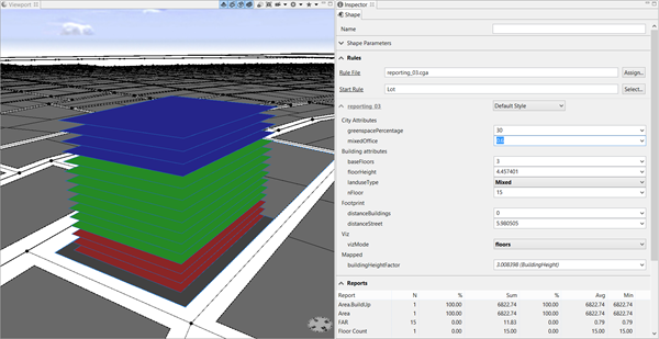 Mixed land-use type, with 60% office floors, mixedOffice = 0.6