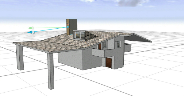 Completed house can still be adjusted on the various parts, the chimney is being made smaller