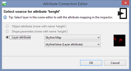 Attribute Connection Editor dialog box