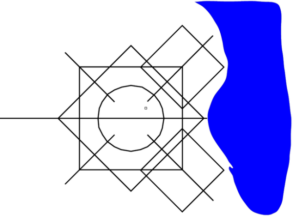 Illustrator sketch of main road structure for a seaside city