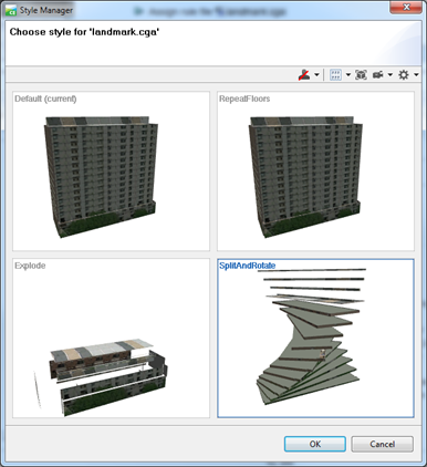 Style Manager dialog box for landmark.cga