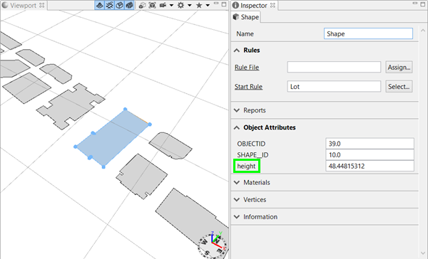 Object Attributes pane of the Inspector