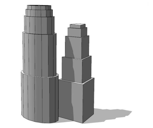 Cylinder asset compared to implicit cube
