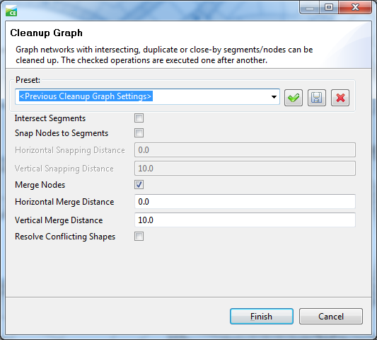 Cleanup Graph dialog box