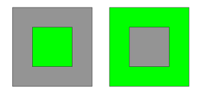 Square shape setback to area