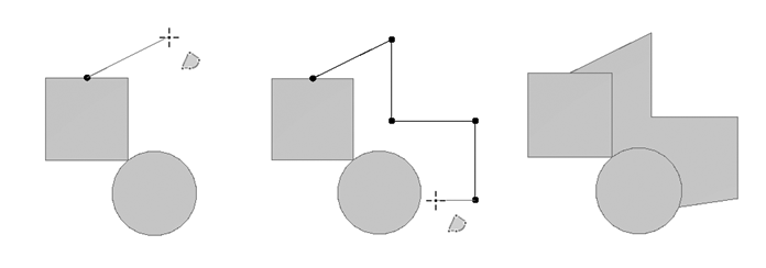 Automatic closing of polygonal shape