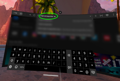 Enter URL in Oculus.